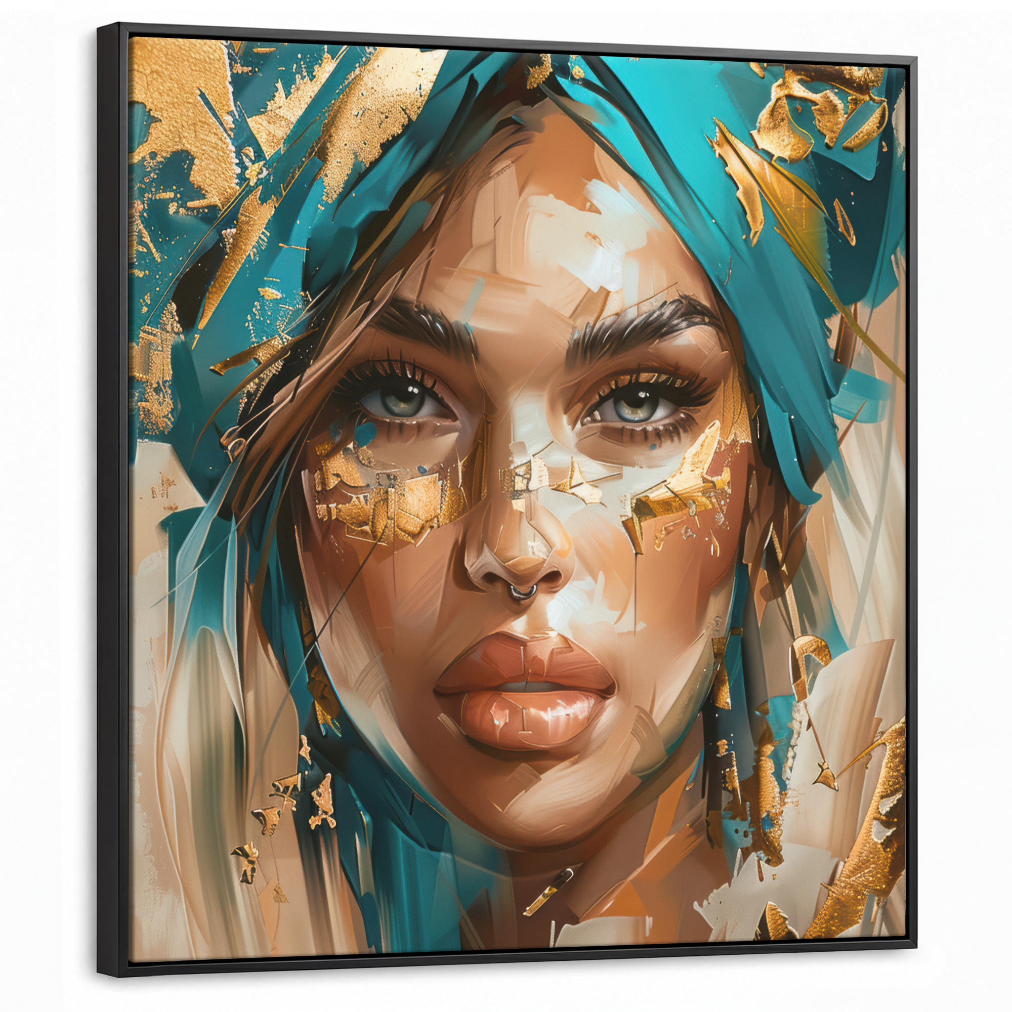 MuchoWow Leinwand Türkis 90x90 cm