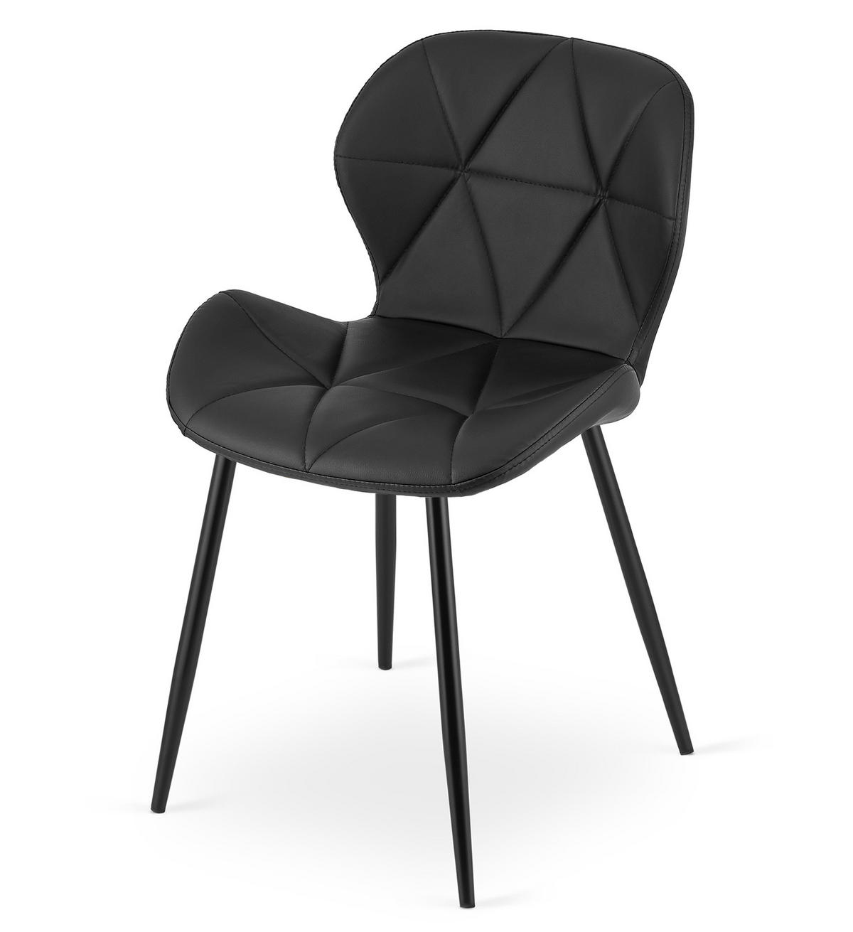 STUHL Schwarz 46x53 cm MANGO Öko-Leder 4 Stück - Schwarz, Kunststoff (46/49/53cm)