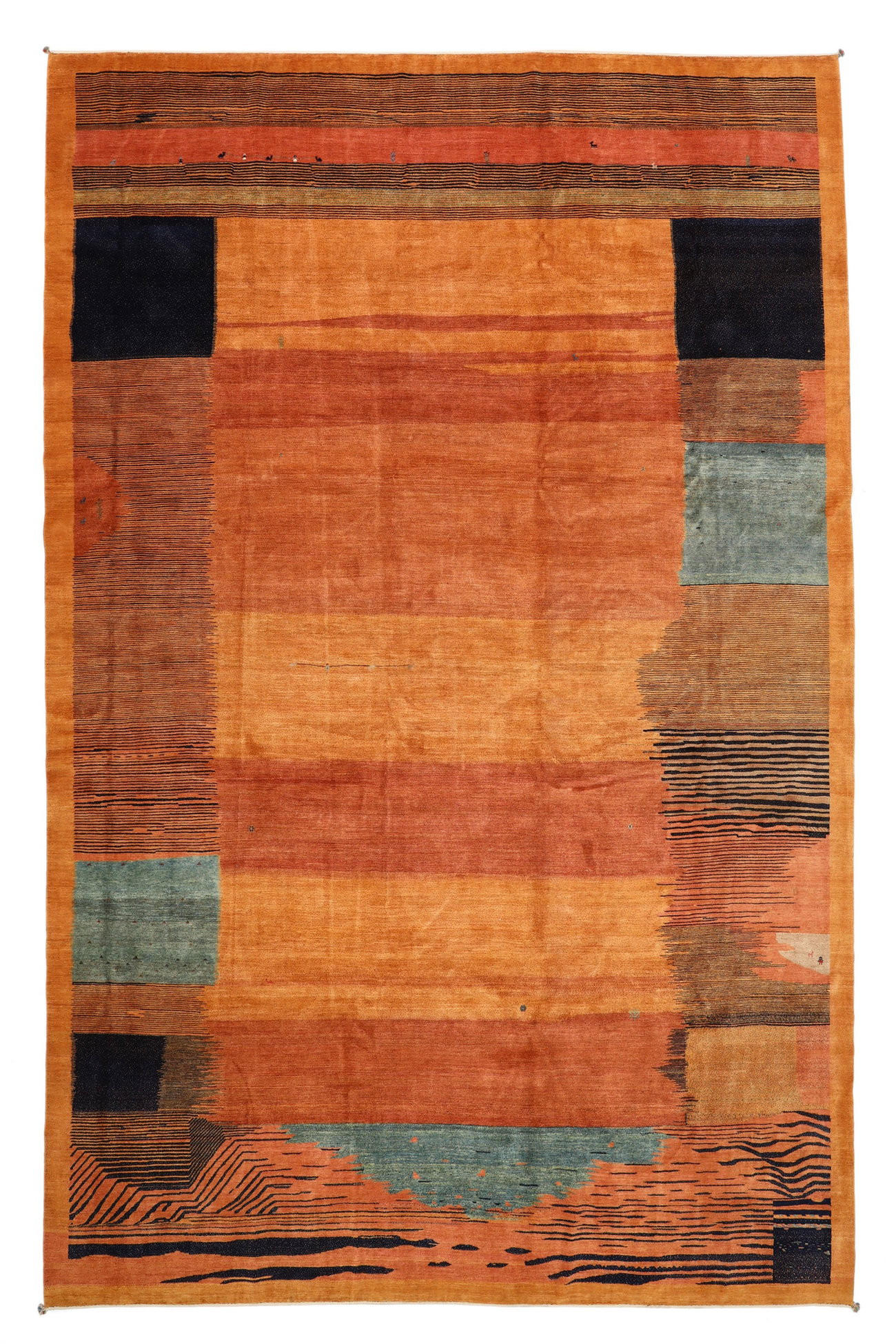 TEPPICH Rizbaf Ravar Orange 583/416 cm Schurwolle - Orange, Textil (416/583cm) - Looma