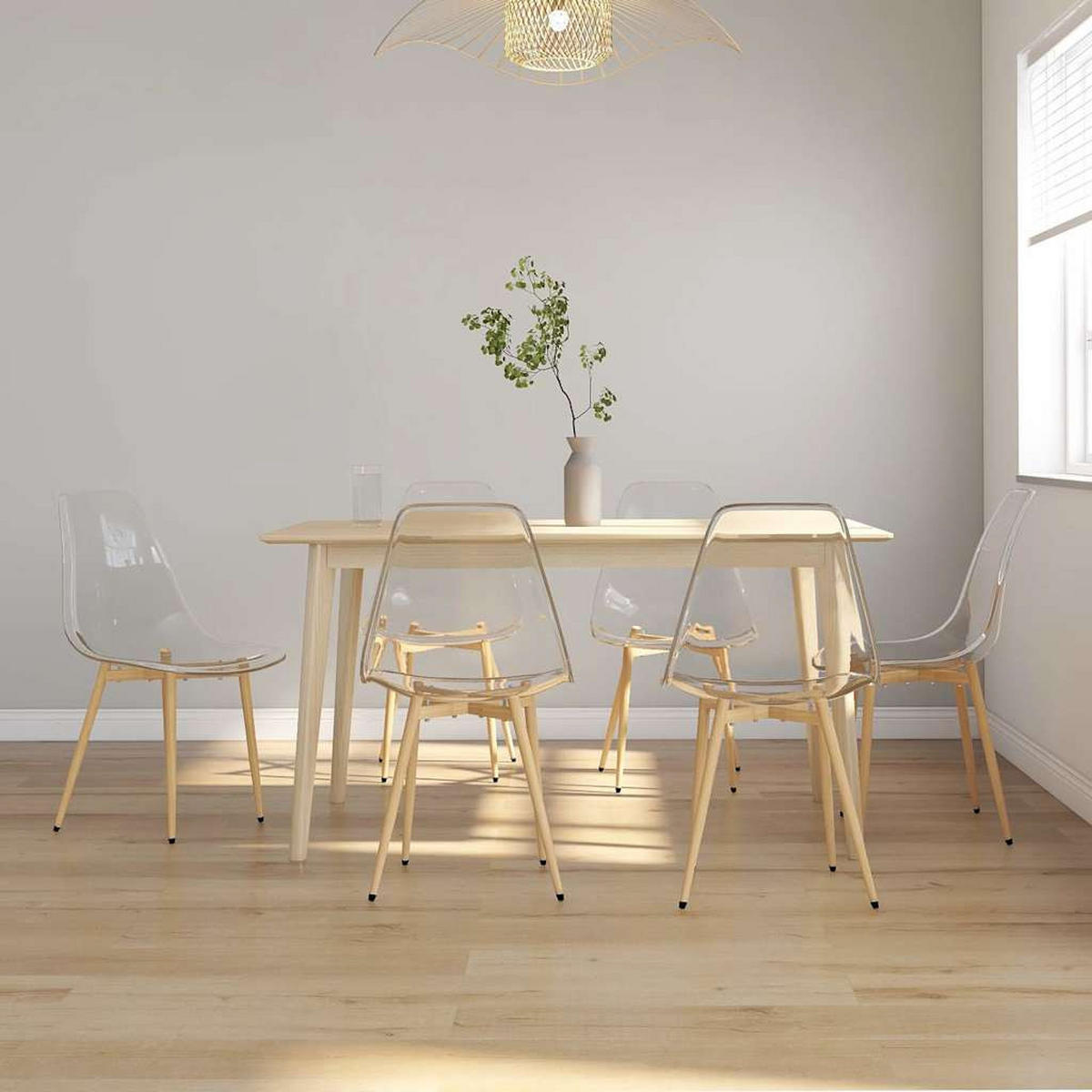 ESSZIMMERSTÜHLE 6 Stk. Transparent PET 46*52*84cm - Transparent, Metall (46/84/52cm) - ZMH