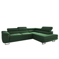 ECKSOFA ATOMIC Mit Schlaffunktion, Stoff Poso, Grün, Rechts - Grün, Holz (277/203cm) - Kaiser Möbel