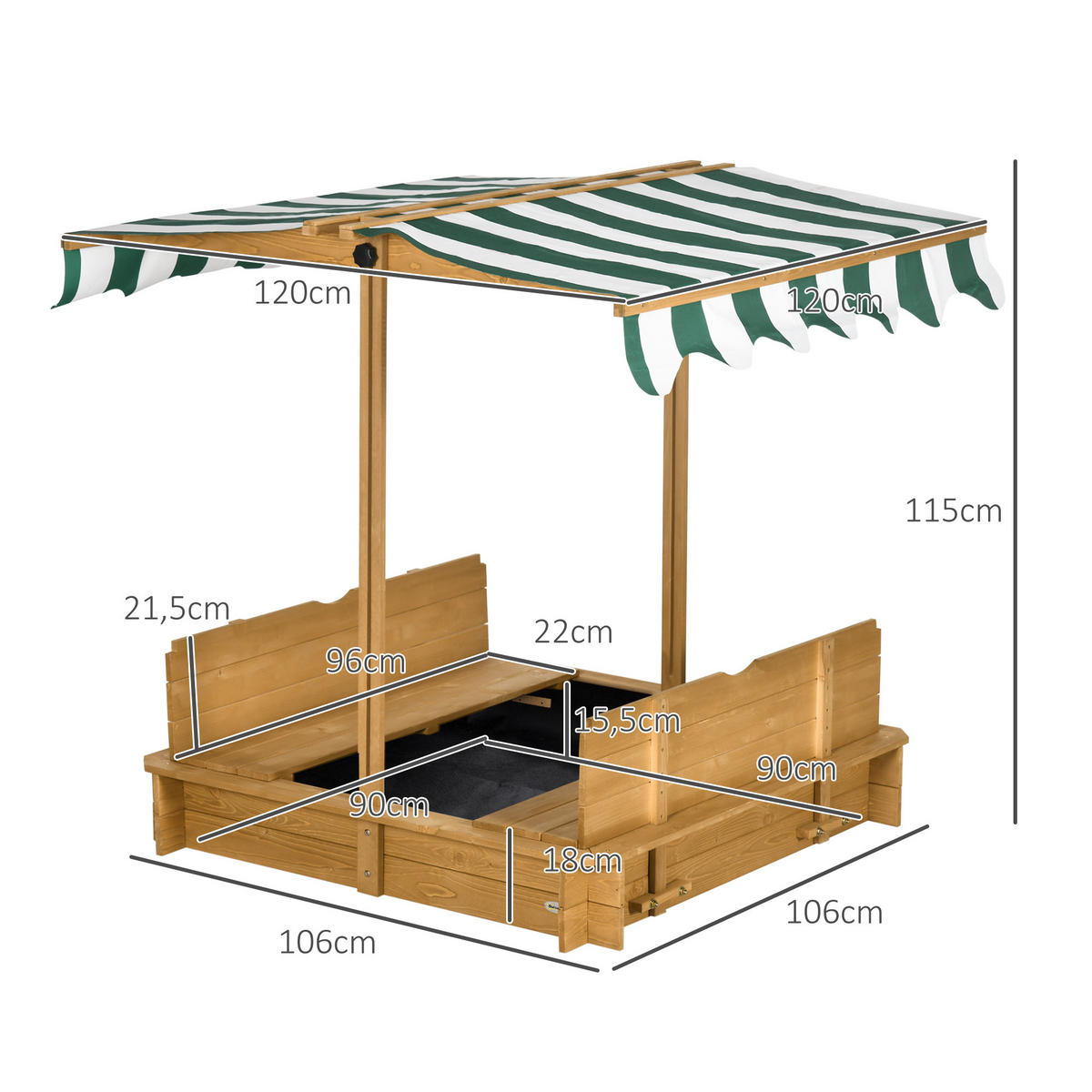 SANDKASTEN DE-10529 Hellbraun - Braun, Metall (106/106/115cm) - ComfortXL