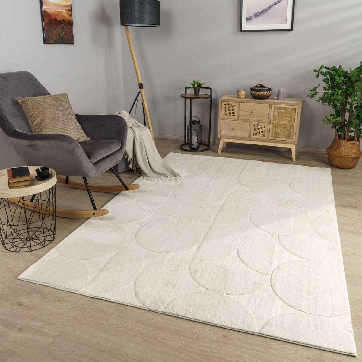 FLACHWEBETEPPICH Boho Creme 80 x 150 cm - Creme, Kunststoff (80/150cm) - TT Home
