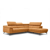 ECKSOFA FIERO 5-Sitzer, orange - Schwarz/Orange, Holzwerkstoff/Textil (290/228cm) - Courtois Laville