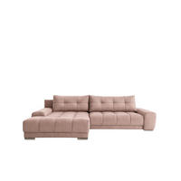 ECKSOFA WAVE Mit Schlaffunktion, Stoff SORO, Rosa Links - Rosa, Holz (105/281cm) - Kaiser Möbel