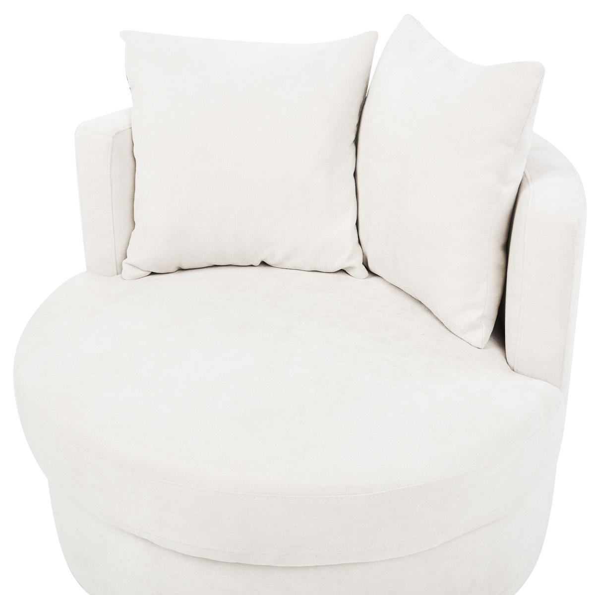SESSEL Polsterbezug hellbeige mit Drehfunktion Dalby - Beige, Textil (82/61/82cm) - Beliani