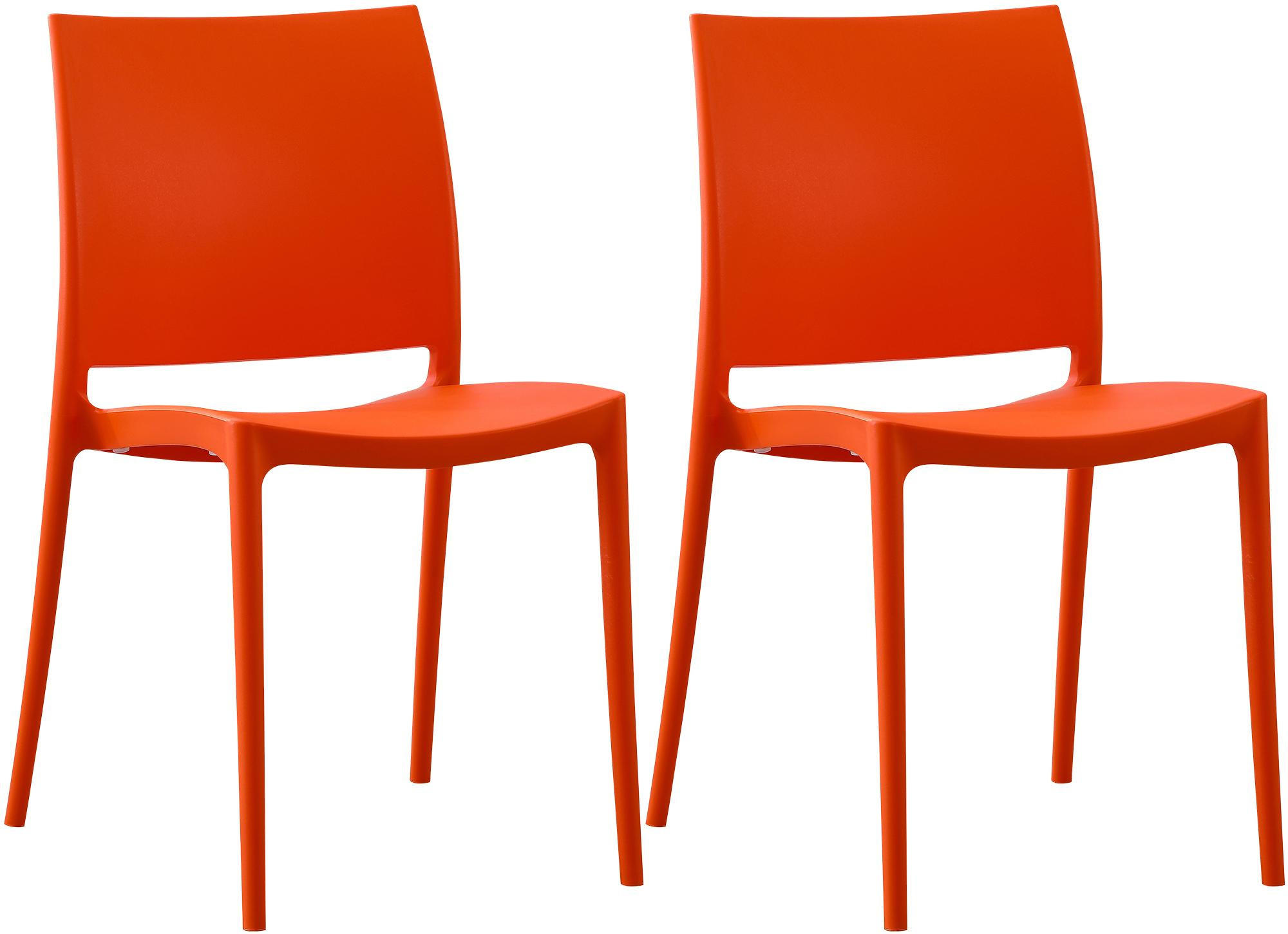 GARTENSTUHL 2er Set Kunststoff Orange - Orange, Kunststoff (42/81/49cm) - CLP