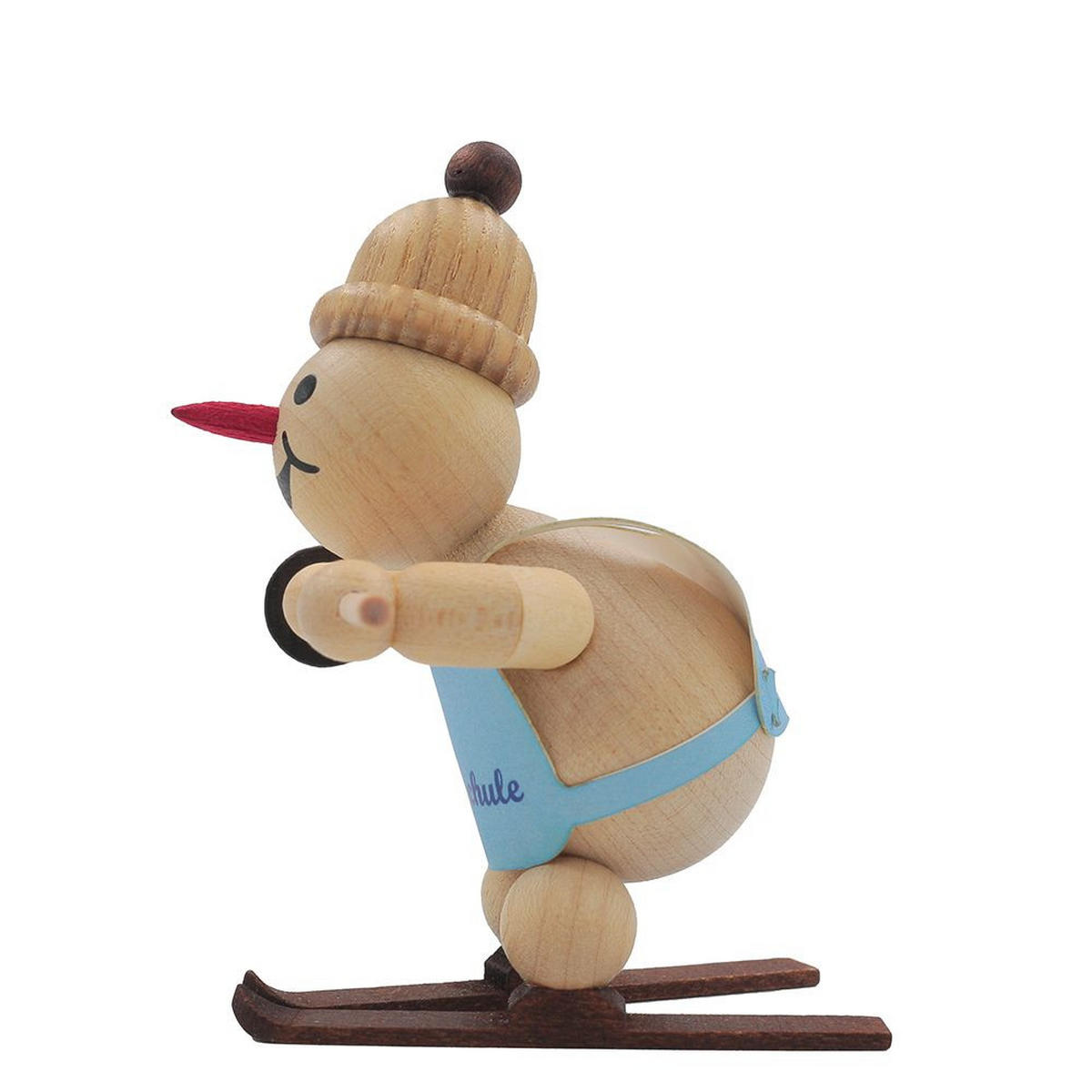 HOLZFIGUR Schneemann Junior Skianfänger Schneepflug 8 cm - Multicolor, Holz (8/8/0.1cm)