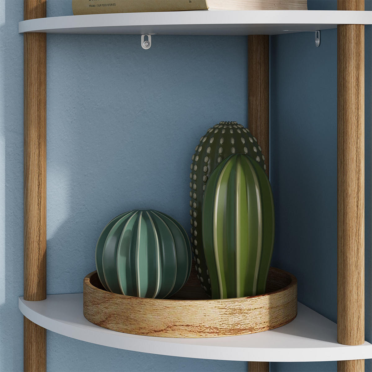 ROHOVÁ POLICE Bivio Bílá/borovice - bílá, kompozitní dřevo (29/133/29cm) - Vicco