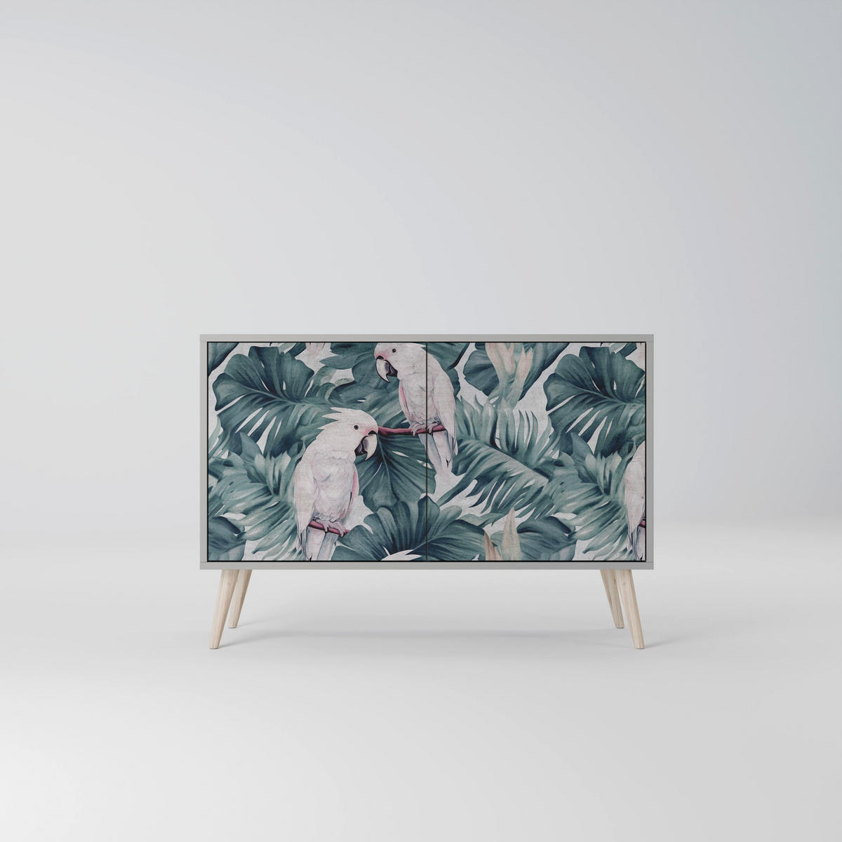 SIDEBOARD POPINJAY LOOK, Eicheneffekt, 111x42x77,5 cm, 2 Türen - Eichefarben/Buchefarben, Holzwerkstoff/Buchenholz (111/77.5/42cm) - SpaceRebels