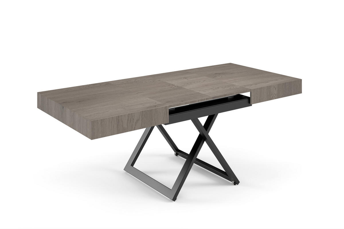 COUCHTISCH SANNA U - Sandfarben/Schwarz, Holzwerkstoff/Metall (80/120/27cm) - Meblini