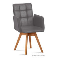 ARMLEHNSTUHL drehbar (8er-Set) Dorie 52x91x60 Eiche geölt/Grau - Eichefarben/Grau, Kunststoff (60/91/52cm) - 58aufmkessel