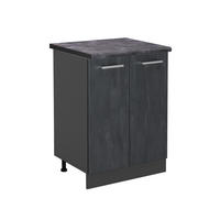 KÜCHENUNTERSCHRANK KÜCHENSCHRANK R-Line Schwarz Beton 60 cm AP Anthrazit - Anthrazit/Schwarz, Holzwerkstoff (60/81.6/60cm) - Vicco
