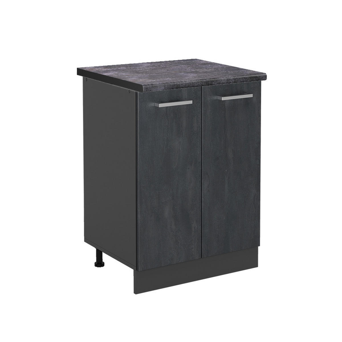KÜCHENUNTERSCHRANK KÜCHENSCHRANK R-Line Schwarz Beton 60 cm AP Anthrazit - Anthrazit/Schwarz, Holzwerkstoff (60/81.6/60cm) - Vicco