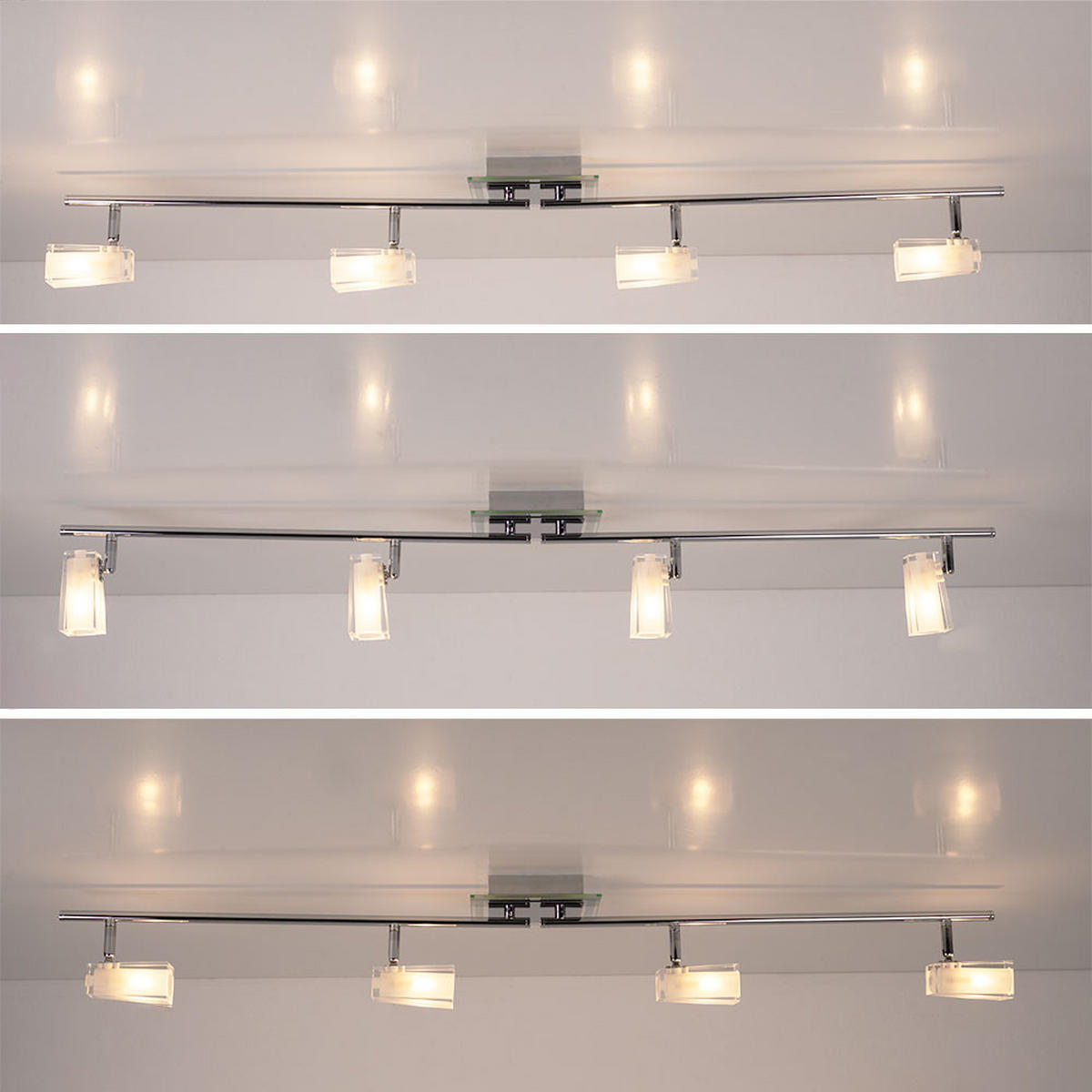 LED DECKENLEUCHTE Frost Silber Metall Glas - Silberfarben, Glas (110/15/18cm)