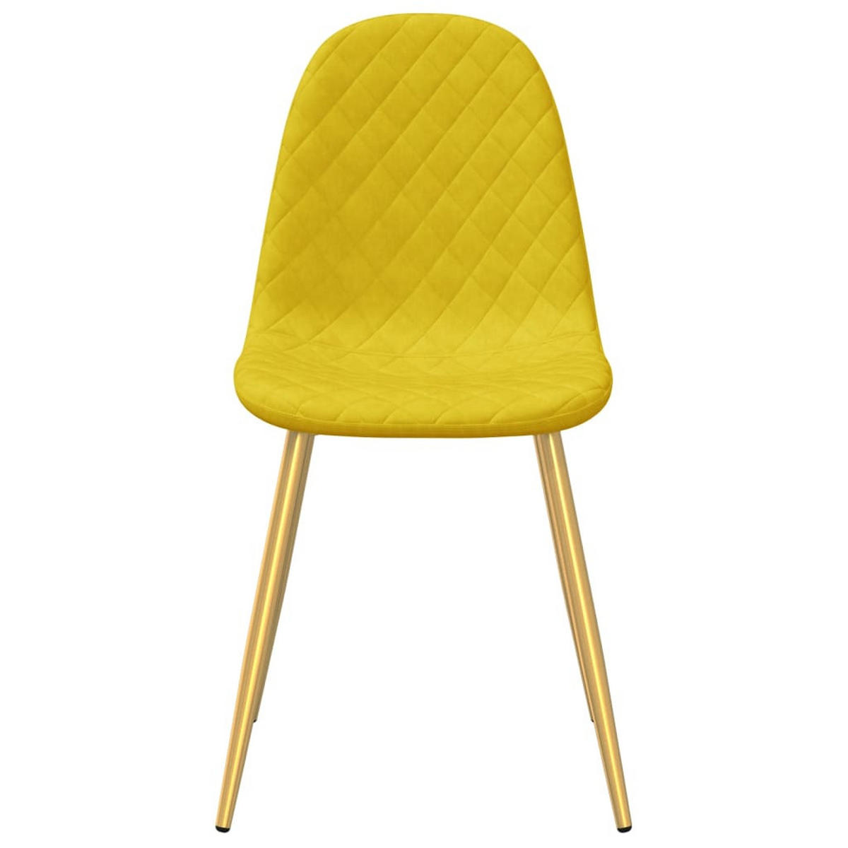 ESSZIMMERSTÜHLE 4 Stk. Senfgelb Samt 45*53.5*83cm - Gelb, Metall (45/83/53.5cm) - ZMH