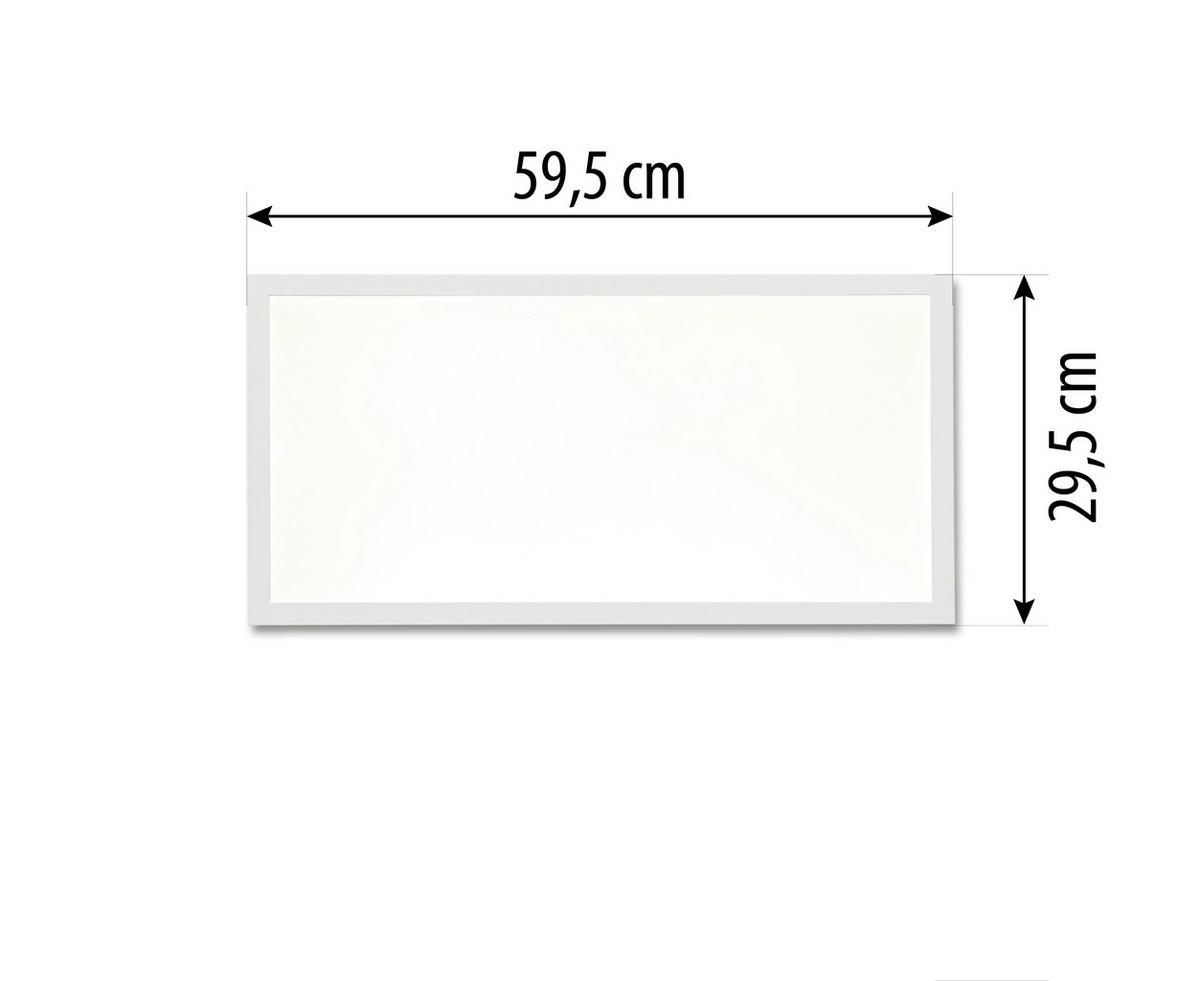 LED-DECKENLEUCHTE - dimmbar mit RGB-Hintergrundbeleuchtung und Fernbedienung für stimmungsvolle Beleuchtung, 60x30cm - Weiß, Kunststoff (66.5/34.5/10cm) - Northpoint
