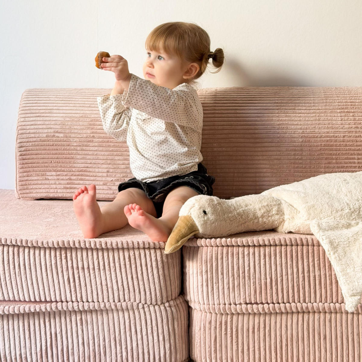 KINDERSOFA AESTHETIC 120 cm Cord Rosa 4 Stk - Rosa, Textil (60/12.5/120cm) - MeowBaby
