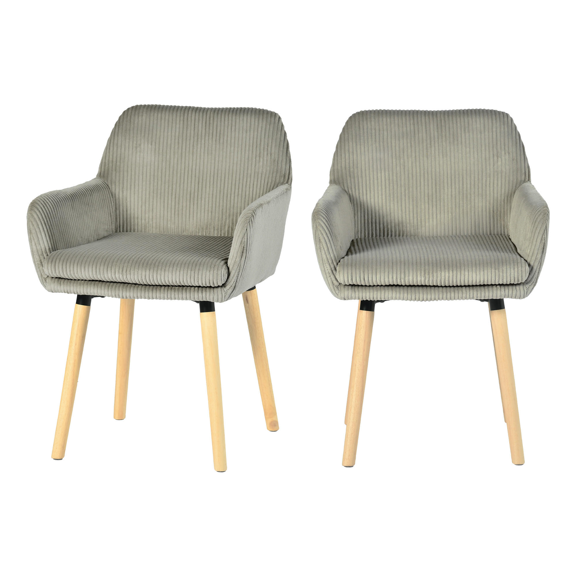 ZWEI graue Esszimmerstühle im modernen Stil - Grau, Textil (54/77/53cm) - Meubles Cosy
