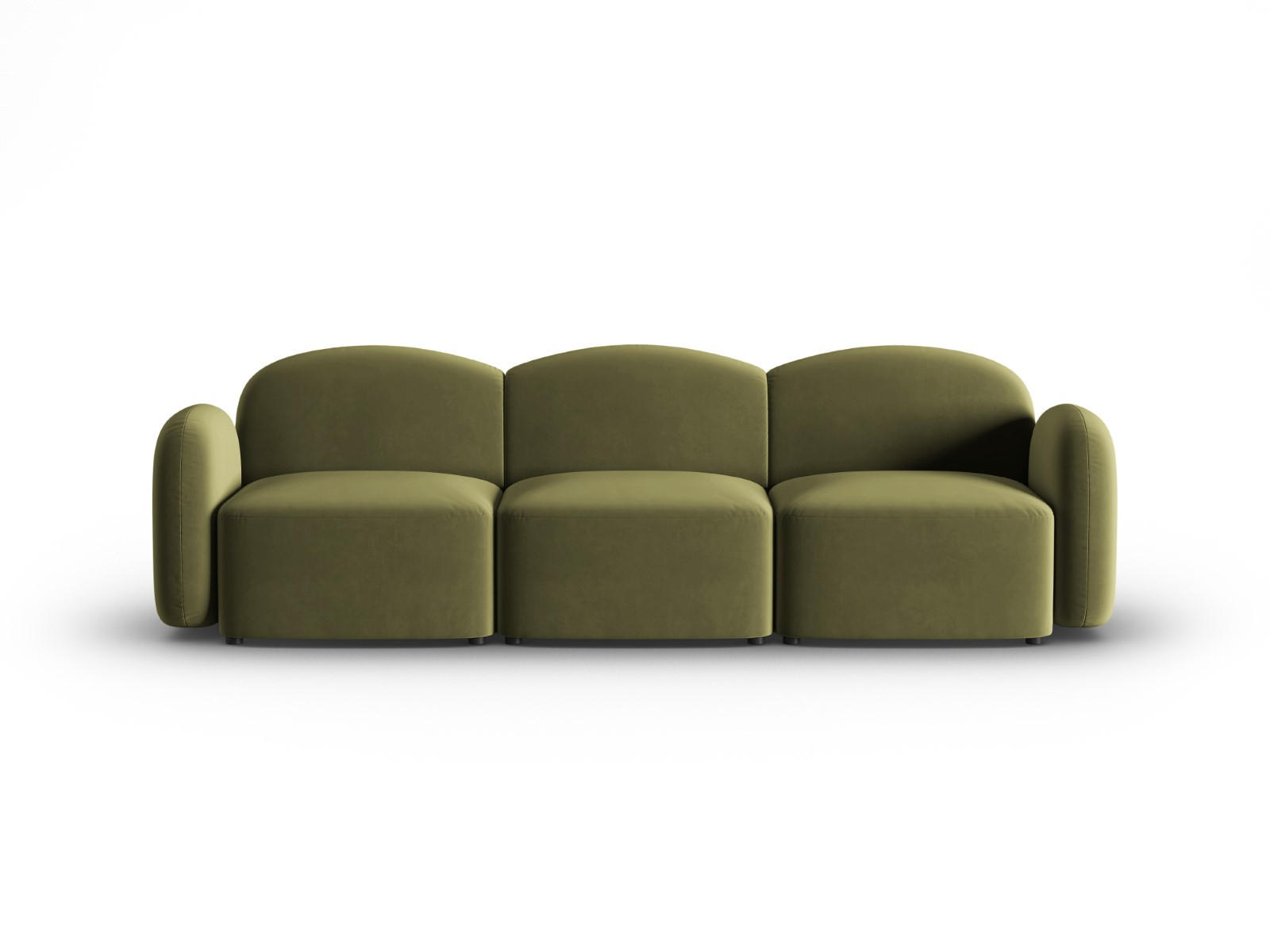 SOFA Blair aus Samt hellgrün 3 Sitzplätze - Hellgrün, Textil (87/80/272cm) - Micadoni