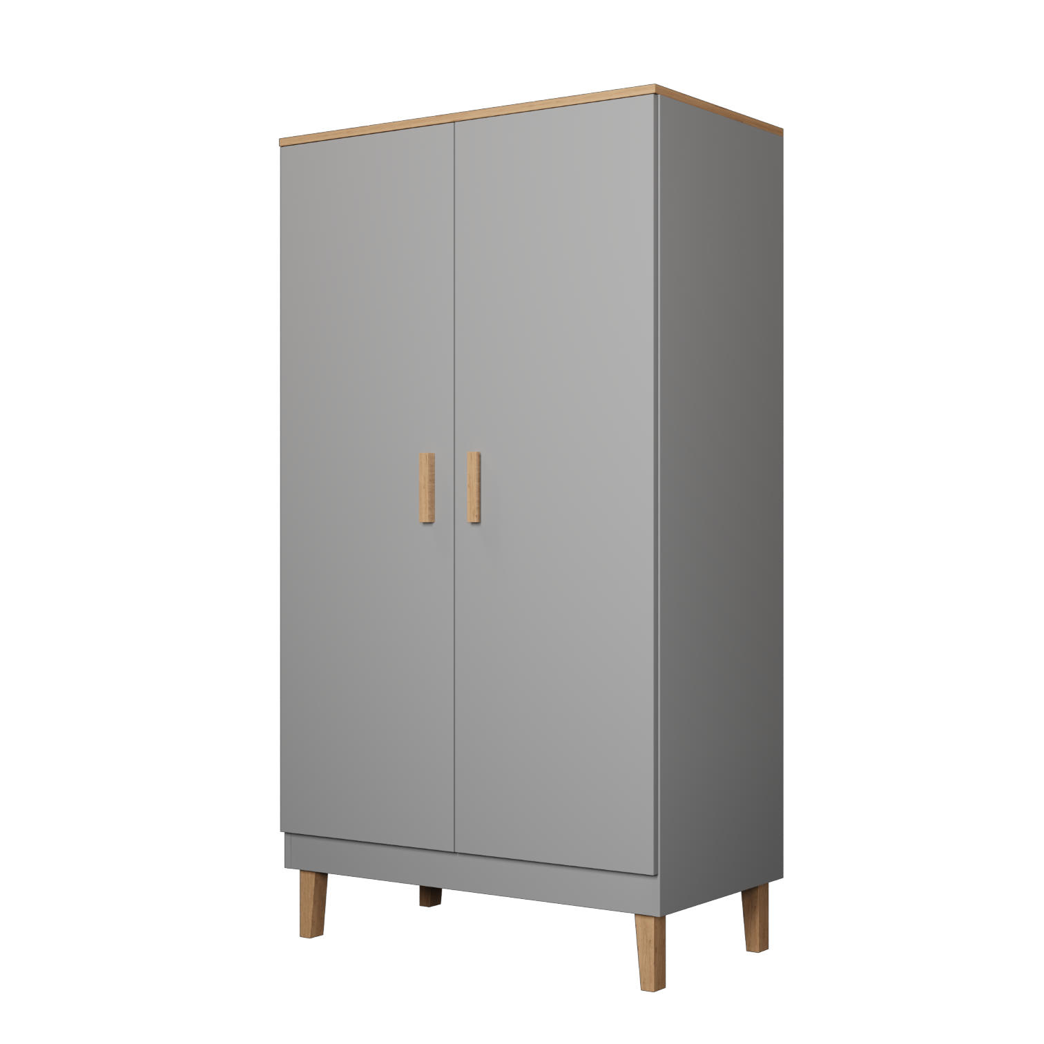 DREHTÜRENSCHRANK Denver 100/184/55 cm - Grau, Holzwerkstoff (100/184/55cm) - Kocot Kids