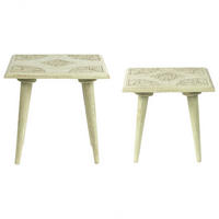 BEISTELLTISCH 2er-Set Quadratisch Grün, Gold Belidha - Grün, Holz (40/40cm) - Beliani