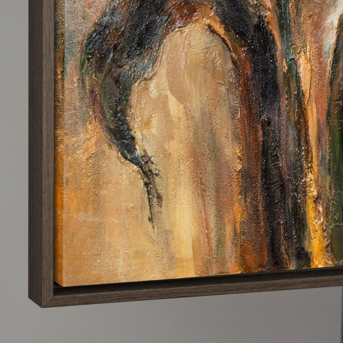 GEMÄLDE Warme Farben Schattenfugenrahmen Grau 120x80 cm - Grau, Holz (120/80cm) - YS-art gallery