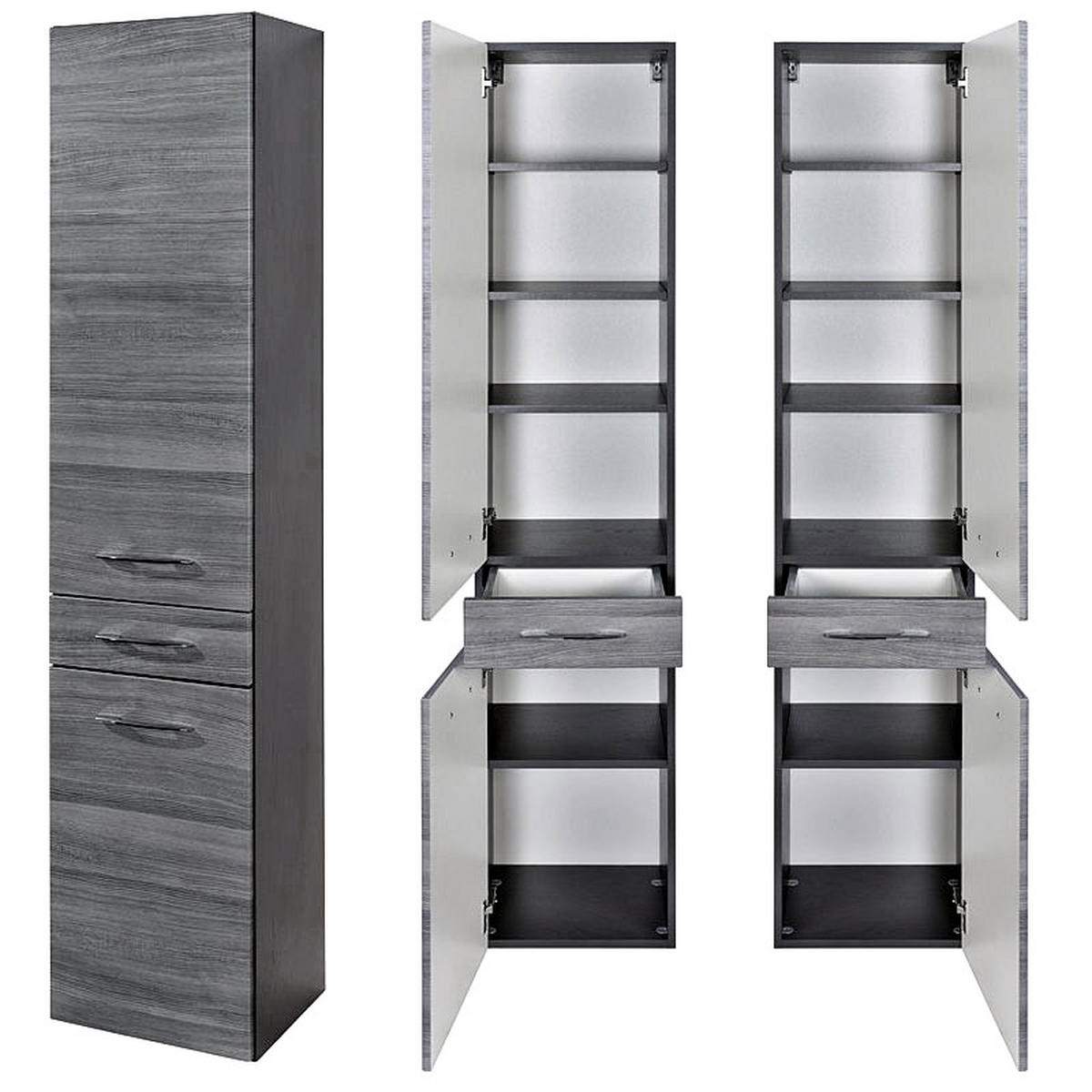 BADMÖBEL-SET 4-TLG. Florido-03 - Grau, Holzwerkstoff (210/200/47cm) - Lomado