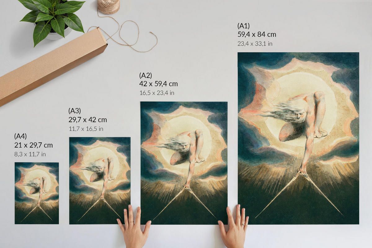 POSTER - 59x84 cm - William Blake - Alter Mann der Tage - Creme, Textil (59/84/0.1cm) - TULUP