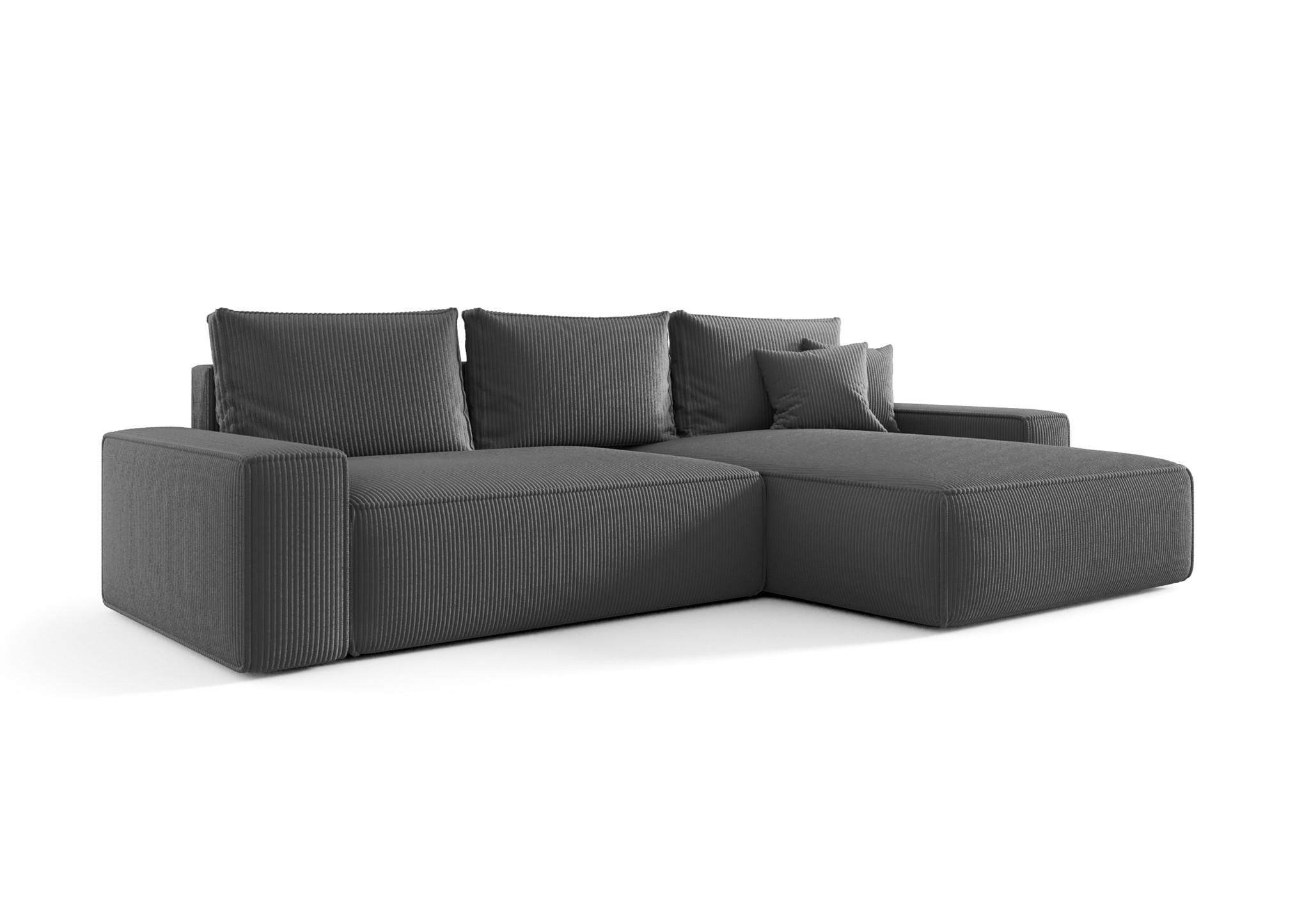 ECKSOFA Walken Mit Schlaffunktion - Grau, Holzwerkstoff/Textil (280/185cm) - Fun Möbel