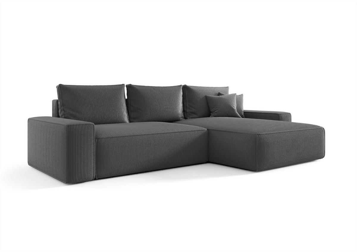ECKSOFA Walken Mit Schlaffunktion - Grau, Holzwerkstoff/Textil (280/185cm) - Fun Möbel