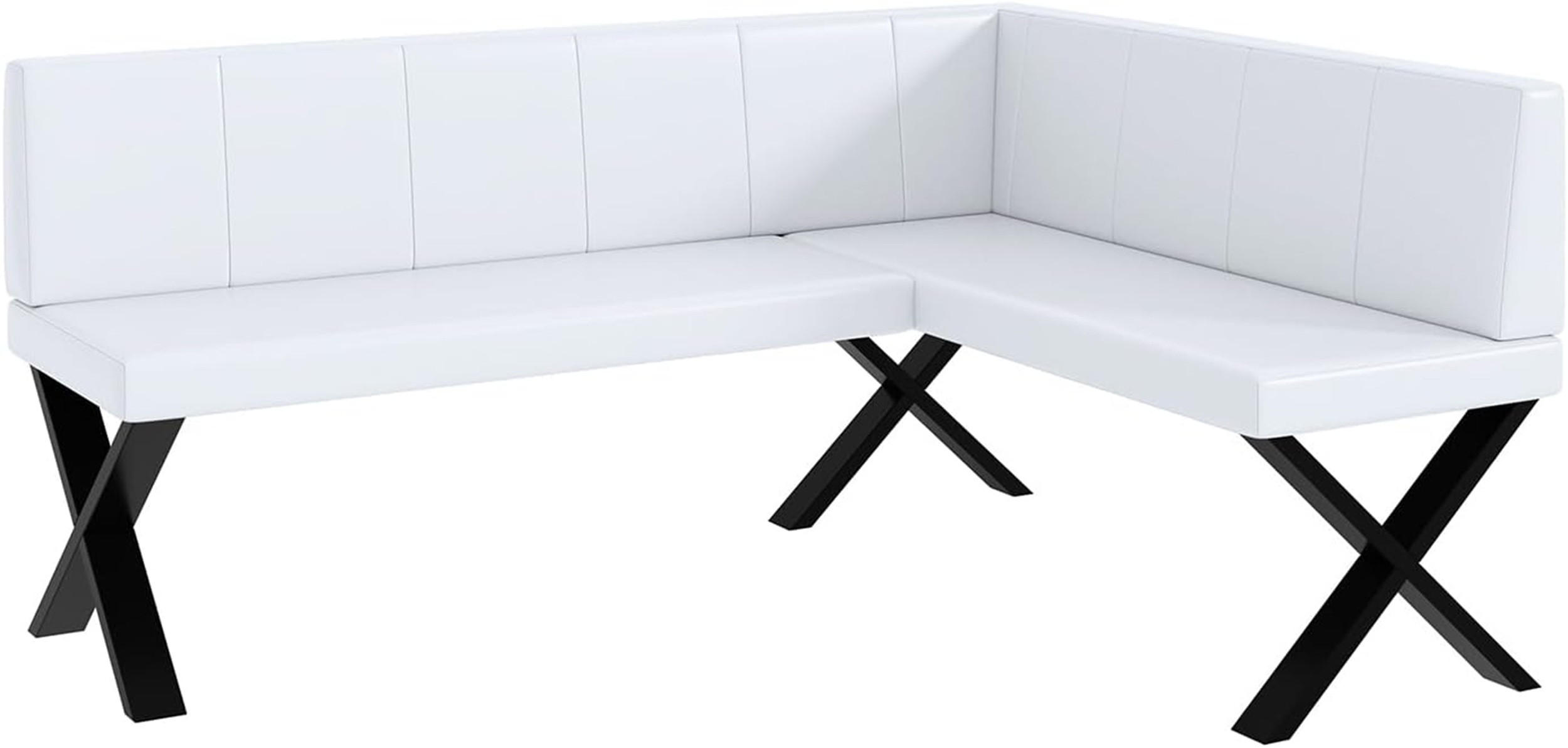 Meblini Eckbank Weiß 168x128 cm