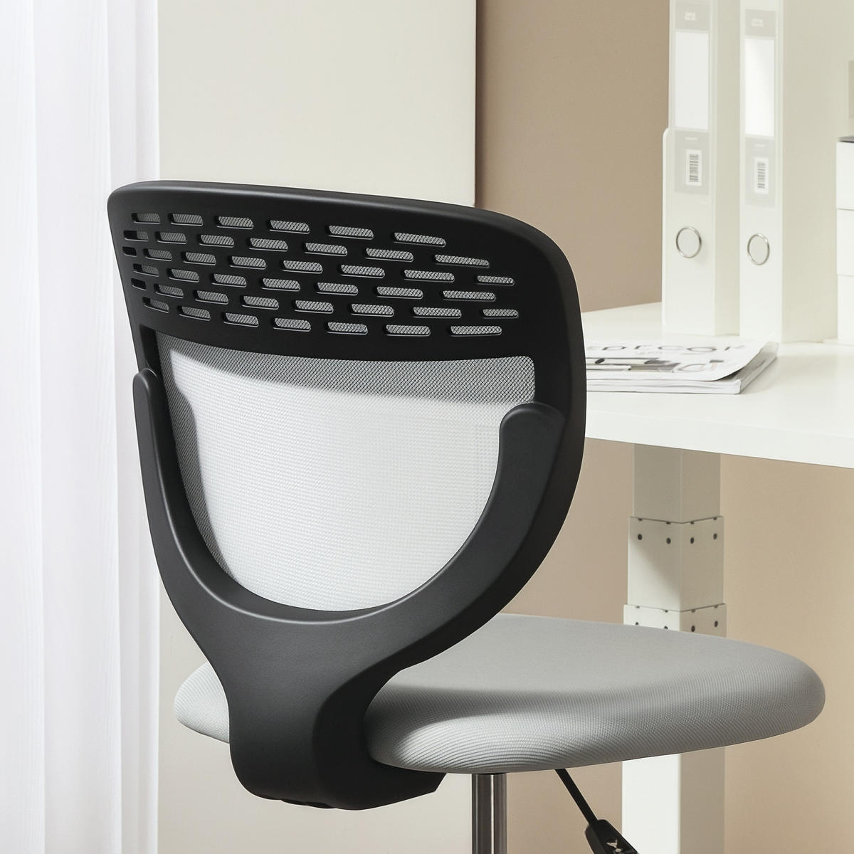 BÜROSTUHL Polyester Hellgrau - Hellgrau, Textil (59/126/59cm) - Vinsetto