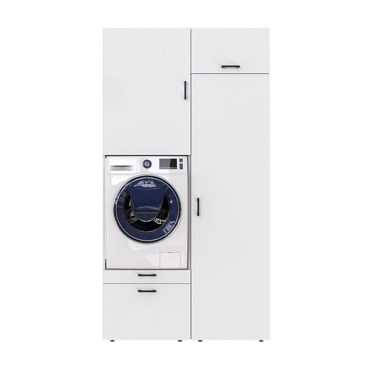 WASCHMASCHINENSCHRANK Serie 2 127cm Breit, 240cm Hoch - Weiß, Holzwerkstoff (127/240/67cm)