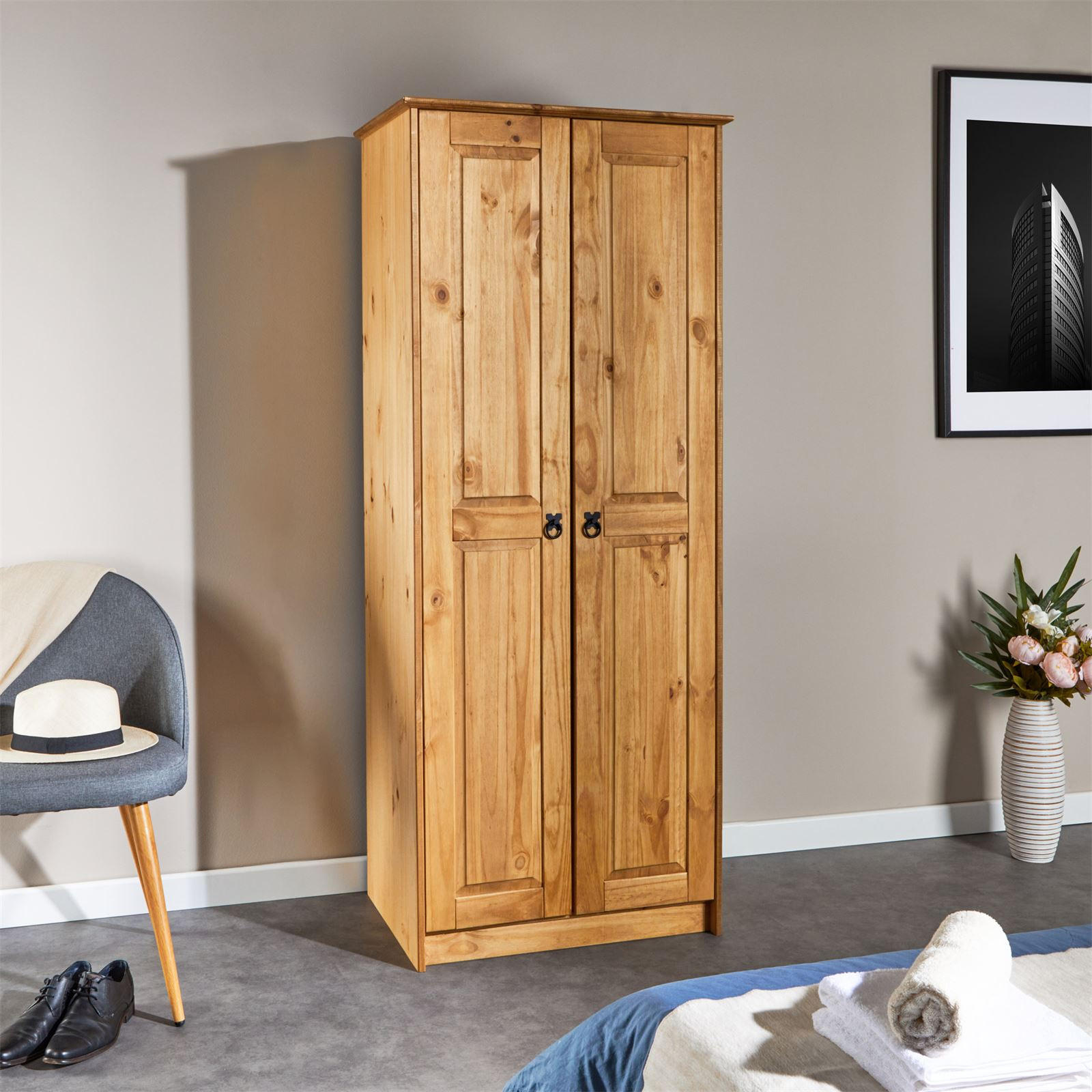 KLEIDERSCHRANK BARRIO - Naturfarben, Holz (73/175/50cm) - CARO-Möbel