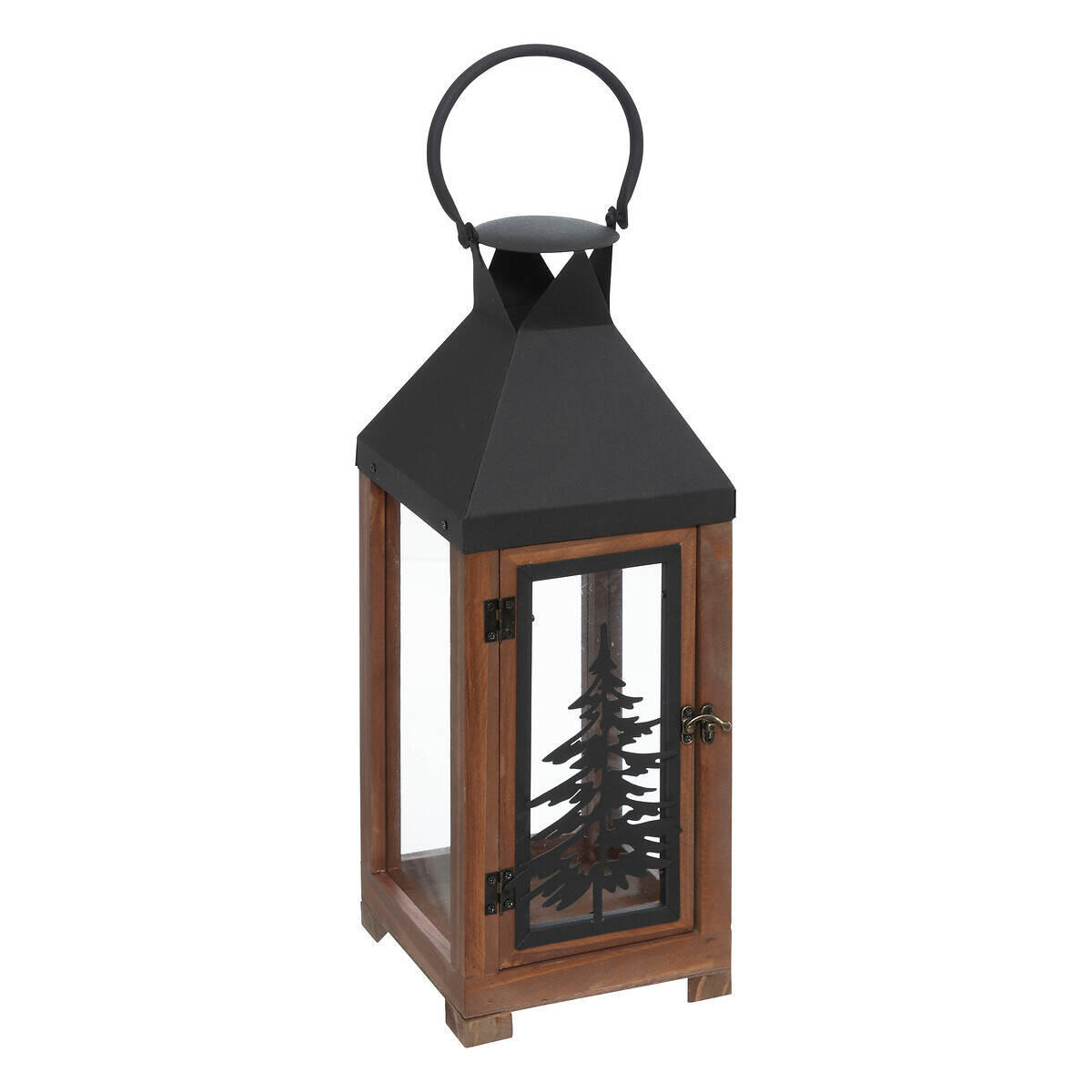 HOLZLATERNE 2er-Set - Braun, Metall (20/55/20cm) - Atmosphera Createur d´interieur