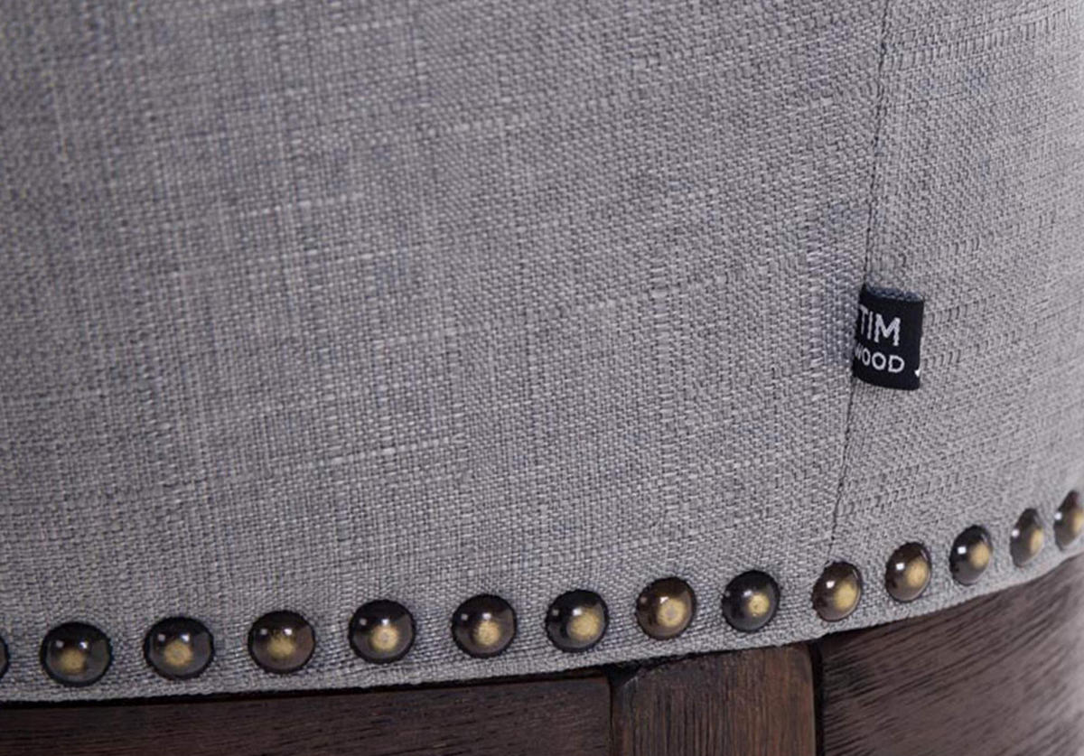 BARHOCKER Stoff hellgrau - Dunkelbraun/Hellgrau, Holz/Textil (55/109/57cm) - CLP