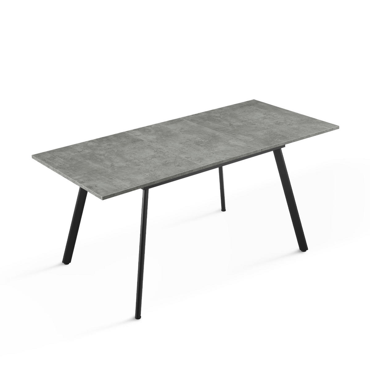ESSTISCH MARA 120-160/80/76 cm Beton - Anthrazit, Holz (80/120/76cm) - B&D Home