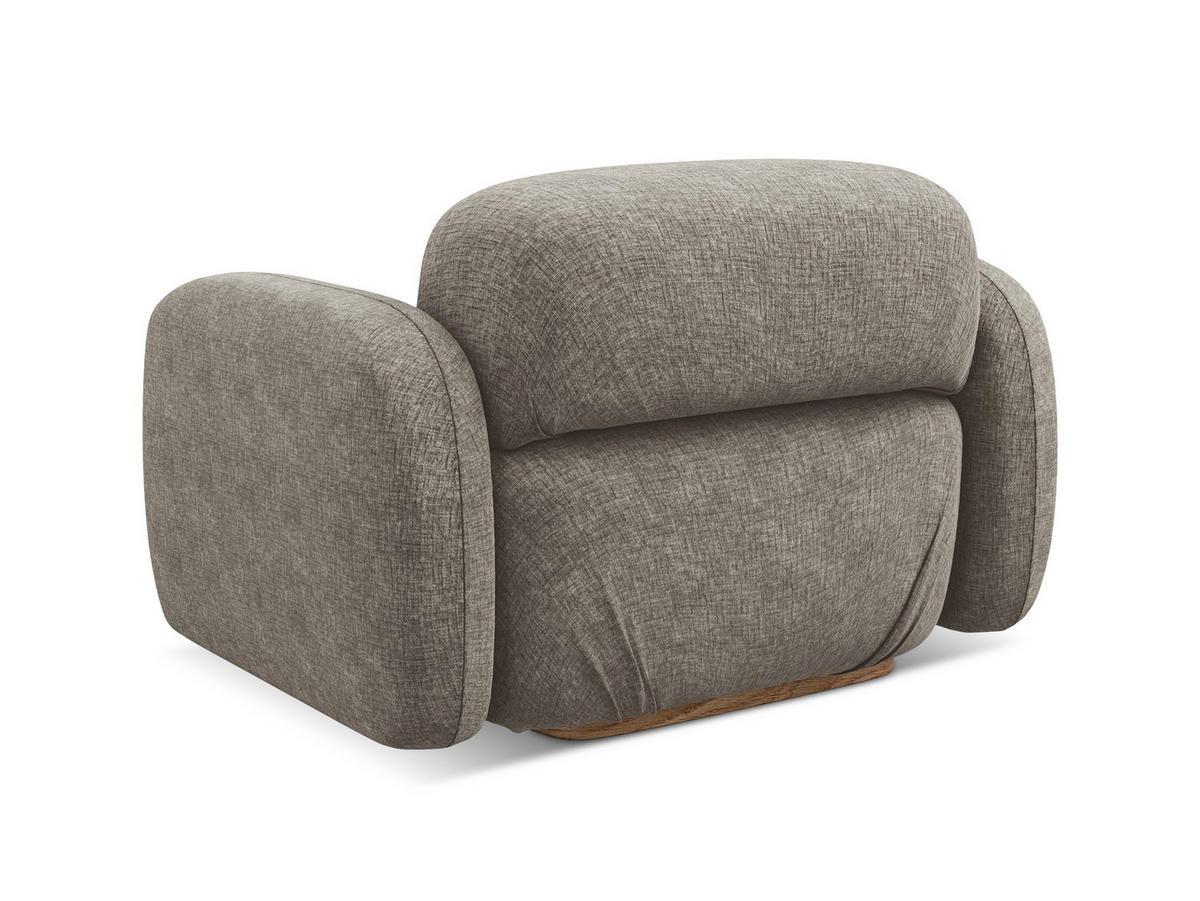 SESSEL Chenille Stoff Grau - Taupe/Braun, Holz/Textil (110/73/95cm) - Makamii