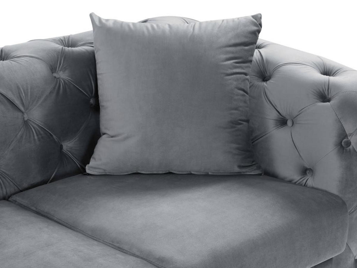 CHESTERFIELD-SOFA 2-Sitzer - Samt - Anthrazit - EDWINA - Anthrazit, Textil (91/76/162cm) - Vente-Unique