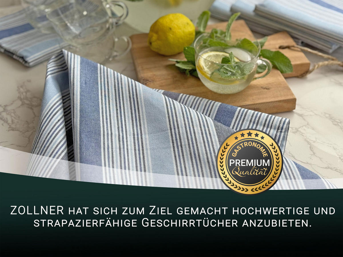GESCHIRRTÜCHER, 5er-Set, 50x70 cm, 100% Baumwolle, Blau - Blau, Textil (50/70cm) - Zollner