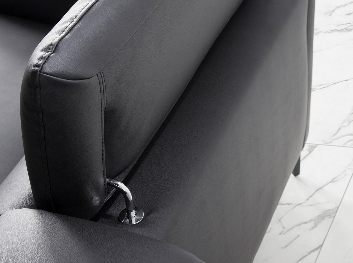 ECKSOFA Schwarz 283/174/94 cm - Schwarz, Leder (283/174cm) - ANGEL CERDA
