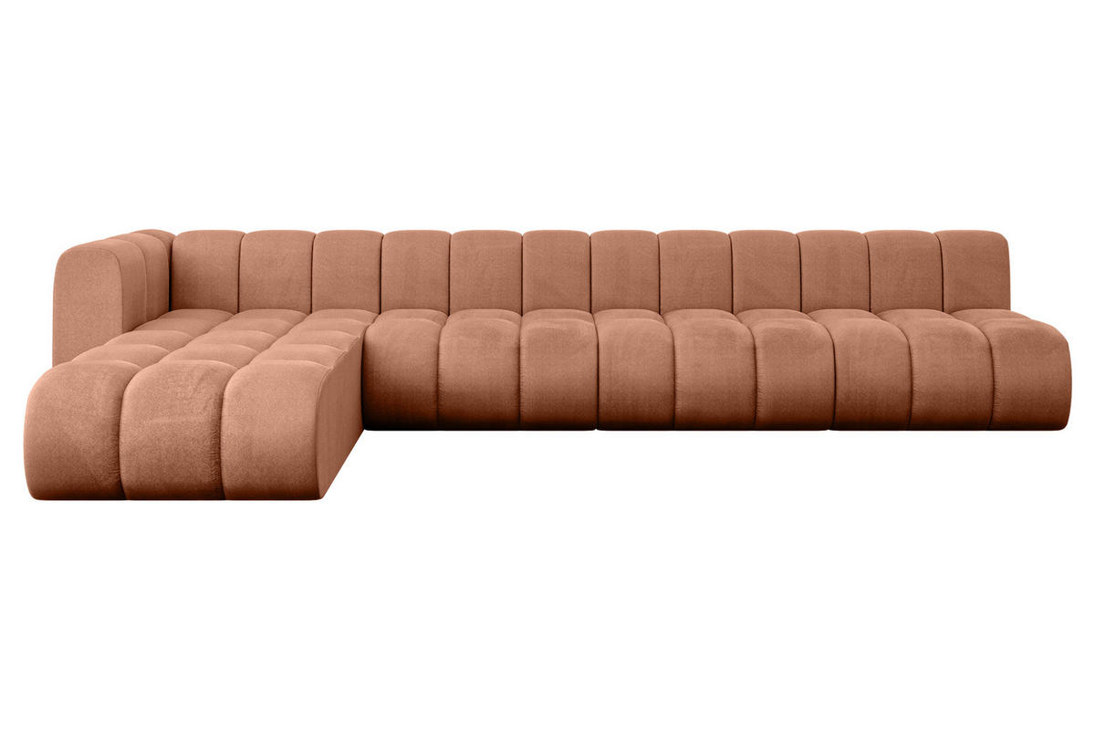 ECKSOFA modulares Sofa Darnel-L3 - 387x177x70 cm Apricot - Koralle, Holzwerkstoff/Textil (387/177cm) - ALTDECOR
