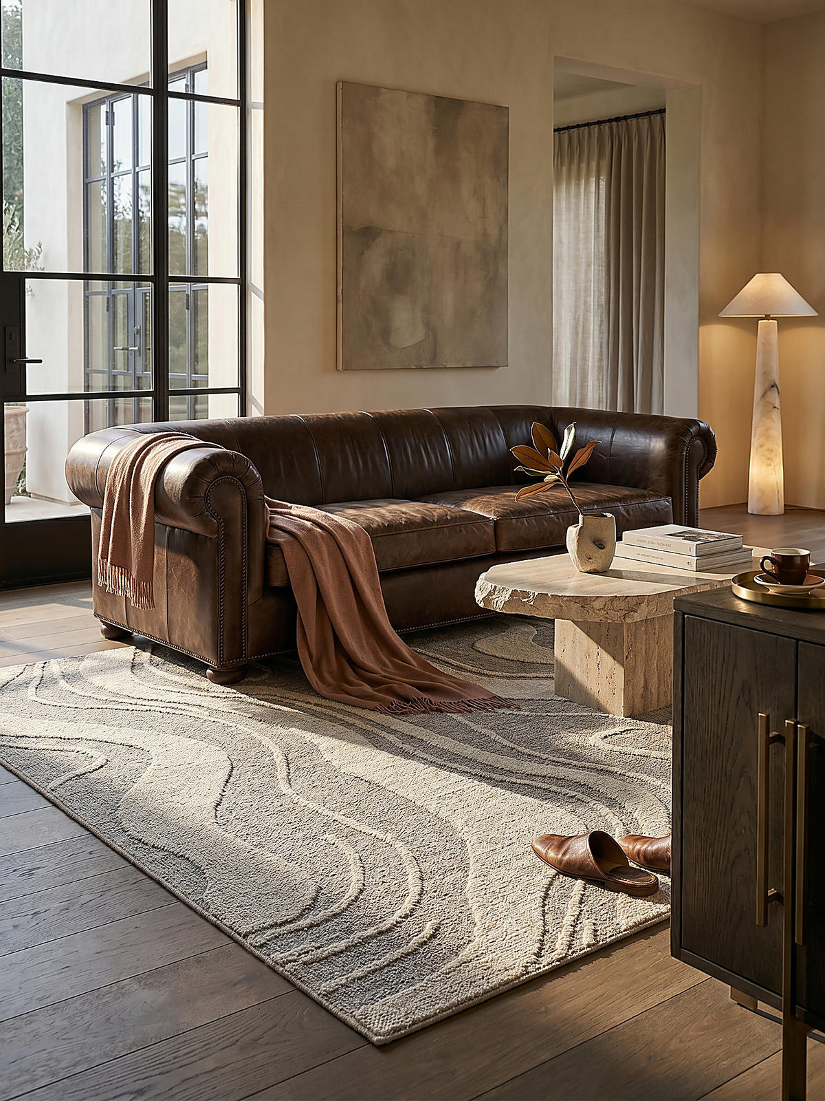 TEPPICH Waschbar LEAM, abstrakt, Grau, 160 x 223 cm - Grau, Textil (223/160cm) - KADIMA DESIGN