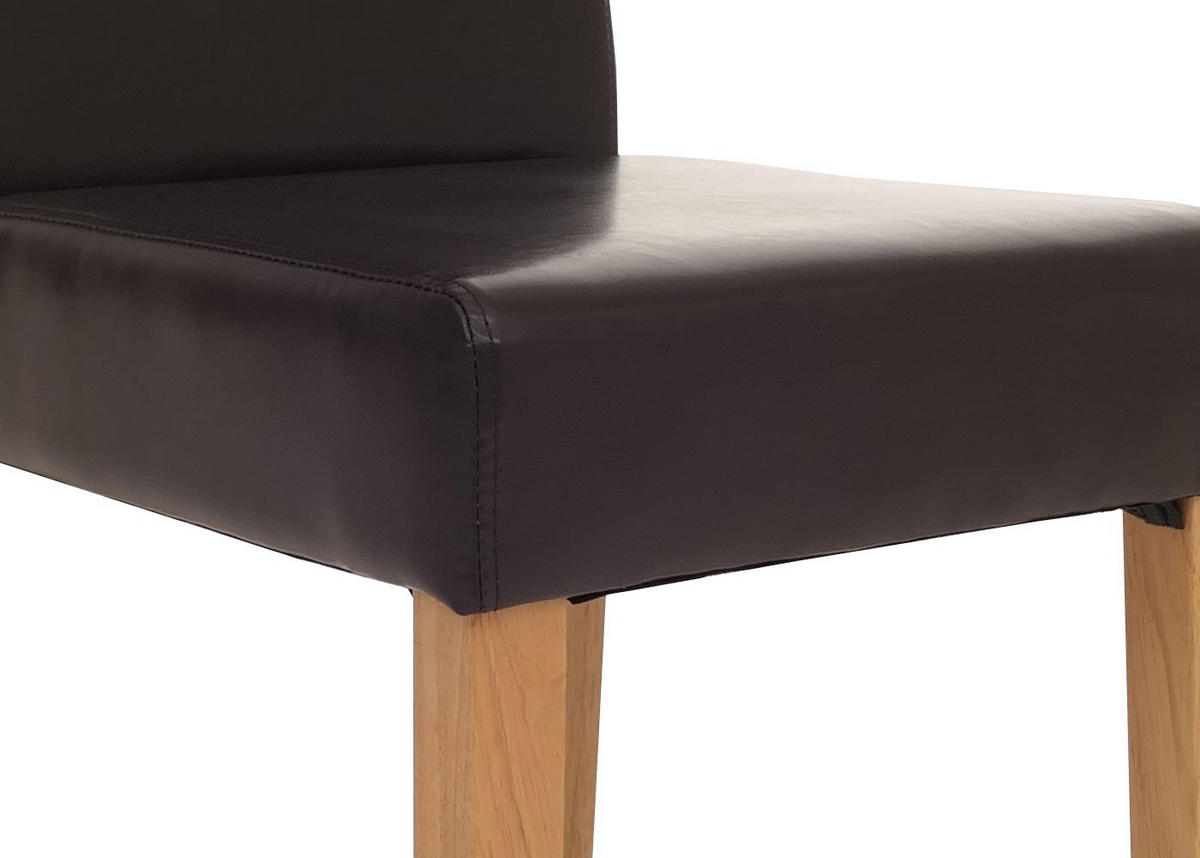 ESSZIMMERSTUHL 4er-Set klassisch und zeitlos 90x43x56cm Kunstleder Sitzhöhe 45cm Braun helle Beine - Braun, Kunststoff (43/90/56cm) - CHEFGASTRO