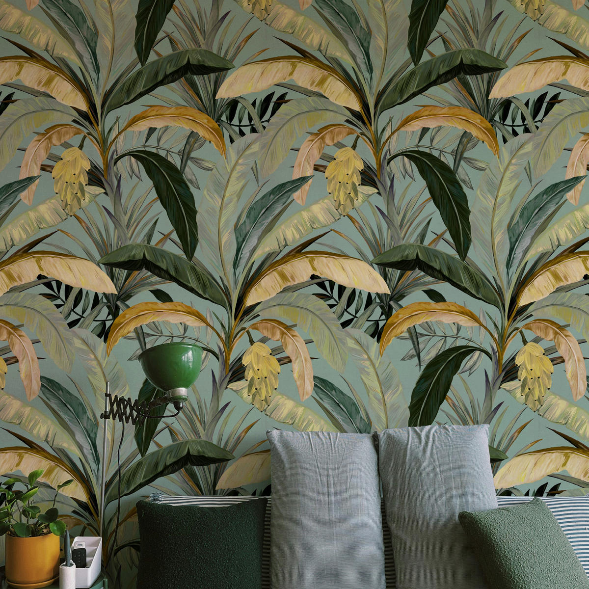 TAPETE Wald aus echtem Papier, 200x280cm, 8 Bögen - Grün, Papier (280/200cm) - WALLPAPERS4BEGINNERS