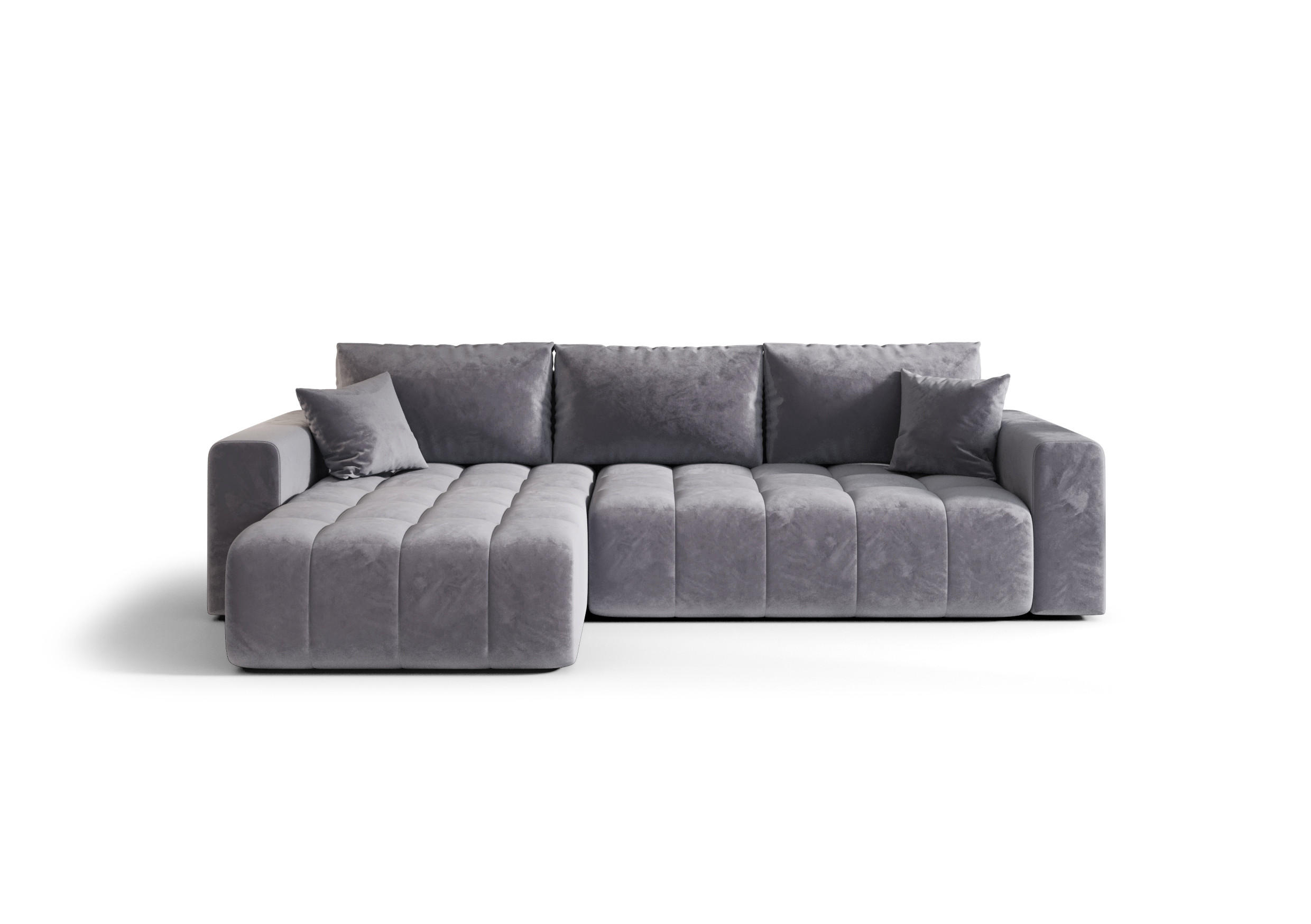 ECKSOFA mit Schlaffunktion MILO L Monolith 70 Links - Hellgrau, Textil (280/175cm) - Bedante