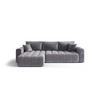 ECKSOFA mit Schlaffunktion MILO L Monolith 70 Links - Hellgrau, Textil (280/175cm) - Bedante