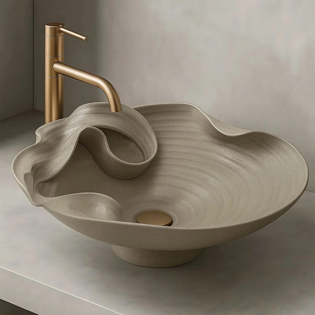 AUFSATZWASCHBECKEN Rea Hm-12 Handmade Art - Beige, Keramik (44/18/48cm) - REA