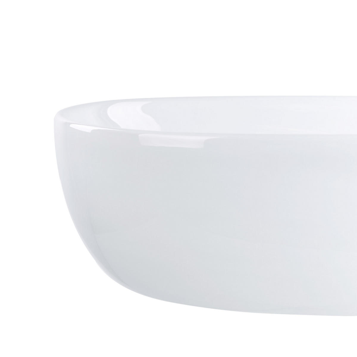 AUFSATZWASCHBECKEN 48/34 cm Omoa - Weiß, Keramik (48/14/34cm) - Beliani